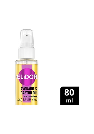 Elidor Avokado ve Castor Oil Nemlendirici Etki Saç Bakım Yağı 80 ML