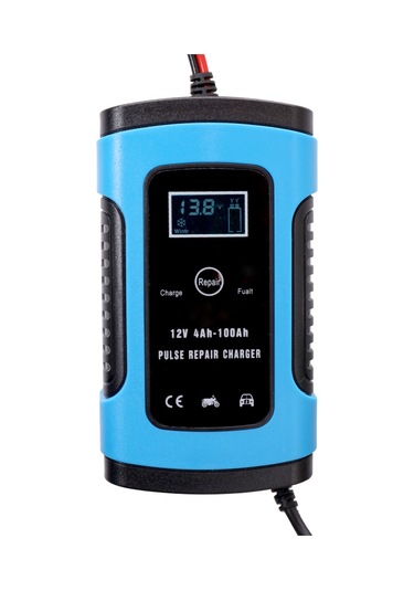 Symbee 12v 6a Akıllı Akü Şarj Cihazı, Tam Otomatik, Pil Onarımı, Soğutma Fanlı, Lityum Dışında Akü Tipleri İçin, Mavi, Avrupa Standartı