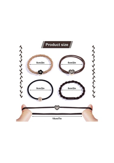 20 Adet Boho Saç Bandı Bileziği, Kadınlar Ve Kızlar İçin At Kuyruğu Tutucu Saç Bantları Çok  Renkli