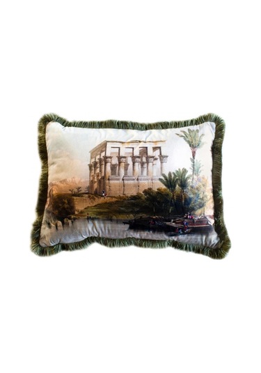 Old Landscape Yastık/kırlent Dolgu Boncuk Elyaf, Uluslararası Yıkama Ve Solmama Sertifikası Çok Renkli