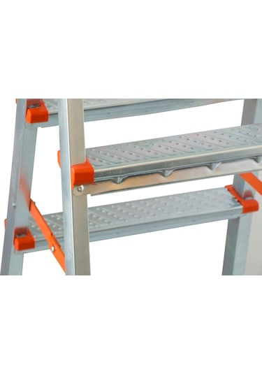 Safir Serisi - 5+5 Basamaklı Çift Çıkışlı Galvanizli Profil Merdiven Ev, Bahçe, İşyeri İçin Uygun