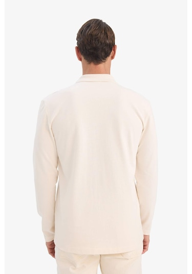 DeFacto %100 Pamuk New Regular Fit Polo Yaka Basic Düz Uzun Kollu Dokulu Pike Tişört D7530AX25SPWT46 DeFacto %100 Pamuk New Regular Fit Polo Yaka Basic Düz Uzun Kollu Dokulu Pike Tişört D7530AX25SPWT46