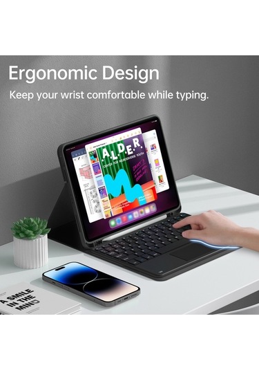 Dancemonkey Bluetooth Klavye - İpad 10.9 2022 Uyumlu, Konforlu Pu Deri Kılıf, 60 Saat Pil Ömrü
