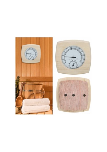 Geeroyoo Ahşap Sauna Termometre Ve Higrometre, İç Mekan Sıcaklık Ve Nem Ölçer, 10 C-120 C Geniş Ölçüm Aralığı İle Kullanışlı Ve Dayanıklı