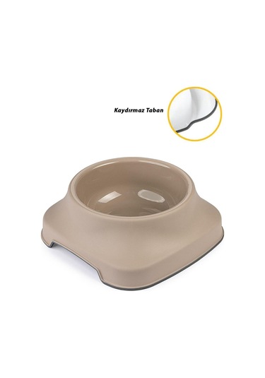 Pribor Kedi Köpek Mama Ve Su Kabı 1 Lt Silikon Kaydırmaz Taban Bej