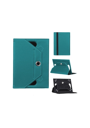 Huawei Mediapad T5 Tablet Kılıfı Yeşil Kapaklı Ve Askılı Standlı Kapak