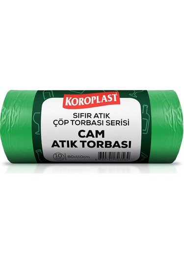 Koroplast Cam Atık Torbası 80 X 110 Cm Yeşil - 10 Adet