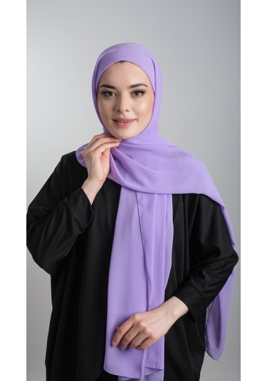 Mor Pratik Hazır Geçmeli Şal Şifon Boru Boneli 3001_46