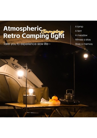 Pazly Usb Şarjlı Ipx5 Su Geçirmez Kamp Feneri, 3 Işık Modu, 2000mah Pil, Taşınabilir Çadır Aydınlatıcısı - Lacivert Çok Renkli Çok Renkli