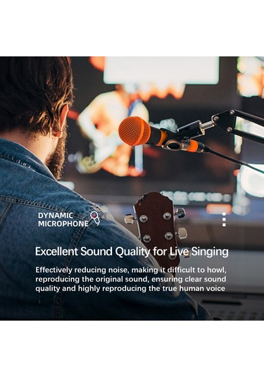 Lemestar Turuncu Dinamik Kablolu Mikrofon: Sahne Gösterisi, Canlı Yayın, Karaoke Ve Bilgisayar Kaydı İçin Hassas Ses - Ad-58 Modeli