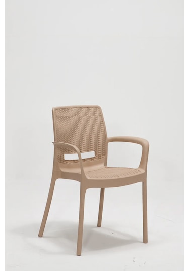 2 Adet Rattan Lüx Cappucino Sandalye / Balkon-Bahçe-Teras Çok Renkli