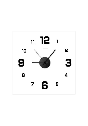 Gatherco Modern Çerçevesiz Kendin Yap Duvar Saati Büyük 3d Rakamlar Duvar Saati Ev Ofis Dekorasyonları Duvar Dekorasyon Sanatı Siyah