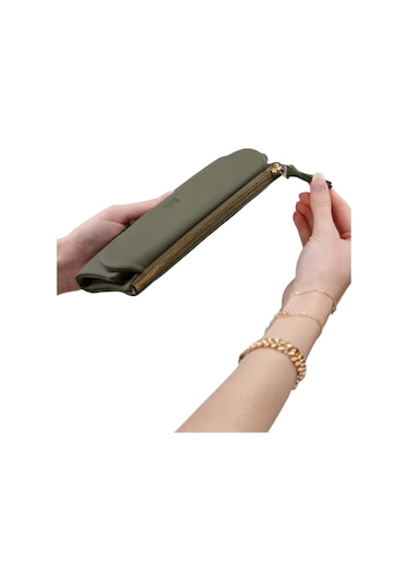 Mft Leather Hakiki Deri Kadın Cüzdan Beauty 3467 Flother Mat Haki