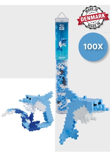 Plus - Plus Minecraft Temalı Silindir Kutuda Dolphin - Yunus Lego Yapı Oyuncağı 100 Parça 4113