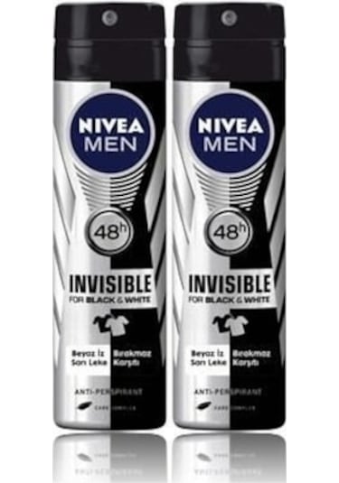 Nivea Men Invisible Black&White Erkek Sprey Deodorant 2 x 150 ML