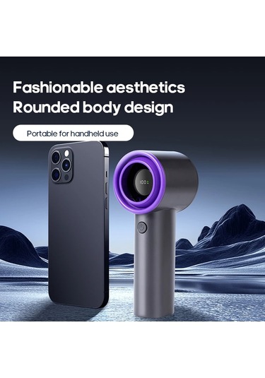 Kinscoter Açık Mini El Turbo Fan 3000 Mah Usb Şarj Edilebilir 100 Dişli Grey Diğer