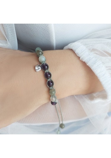 Vaoov 925 Ayar Gümüş Doğal Taşlı Stres Ve Depresyona Karşı Enerji Bilekliği