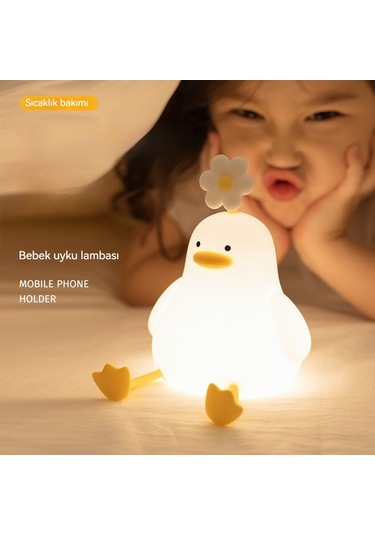 Led Pat Işık Ortam Işıkı Gece Lambası-çiçek Ördek 1 Diğer