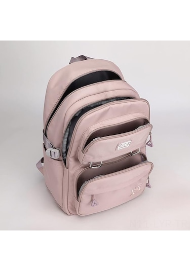 Ranyeek Kadınlar İçin Su Geçirmez 15.6 İnç Laptop Çantası - Geniş Bölmeli, Anti-hırsızlık Cepi, Organize Edici Nylon Sırt Çantası Mor Çok Renkli