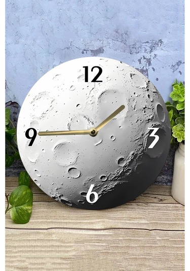 Zamanın Işıltısı Ay Yüzeyi Temalı Mdf Duvar Saati 33 Cm Sdw326 Renkli