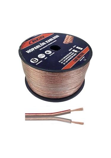 2 X 1.5 Mm Çiftli Hoparlör Kablosu Şeffaf 1 Mt