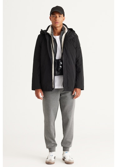 AC&Co / Altınyıldız Classics Erkek Sıyah Standart Fit Normal Kesim Kapüşonlu Dik Yaka Trençkot Siyah AC&Co / Altınyıldız Classics Erkek Sıyah Standart Fit Normal Kesim Kapüşonlu Dik Yaka Trençkot Siyah