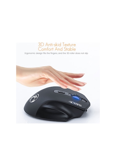 İmıce G-1800 Şarj Edilebilir 4 Düğme 1600 Dpı 2.4ghz Bilgisayar Pc Dizüstü Bilgisayar İçin Sessiz Kablosuz Fare Siyah Diğer