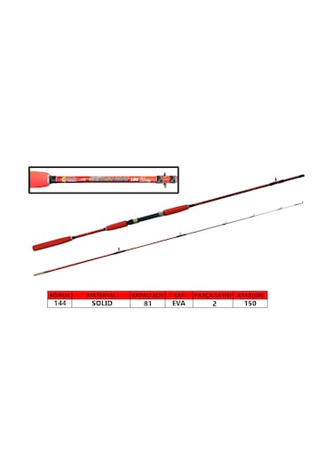 Captain 1498 Shirasu Boat 2 Parça Solid Tekne Kamışı 150 G Atar 1 50 CM