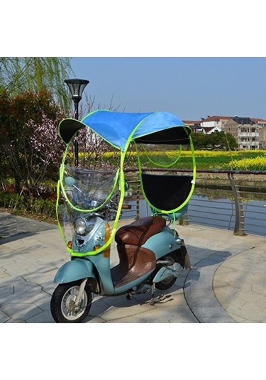 Ankatek Jzcat Motosiklet Scooter İçin Pvc Branda Yağmurluk Gölgelik Mavi