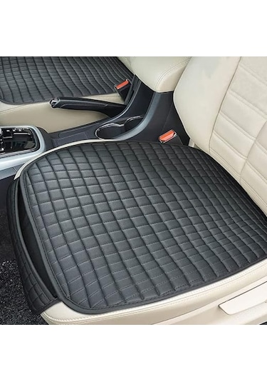 Su Geçirmez Ön Arka Araba Koltuk Minder Deri Siyah Oto Koltuk Minderi 3'lü Oturak Örtüsü