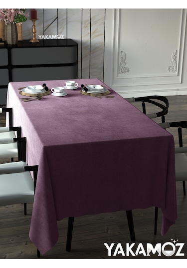 Lavanta Pembesi Kadife Dokulu Masa Örtüsü Dertsiz Velvet Touch Serisi Lavanta Pembesi