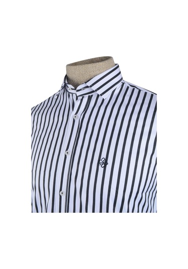 Cengiz İnler Kalın King Çizgili Slim Fit Erkek Gömlek 001