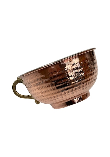 Bakır Bardak Kulplu Ayran Bardağı 4 Bardak