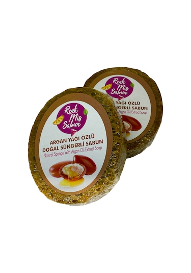 Renk Mis Sabun Argan Yağı Özlü Doğal Süngerli Katı Sabun 1 Adet