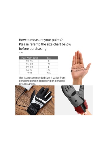 Ambition Rockbros Isıtmalı Motosiklet Eldiveni Gri