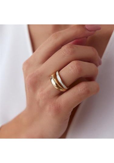 Cetaş Beyaz Mineli Eterna Yüzük