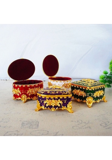 Besthome1 Elmas Desenli Metal Kutu, Gümüş Renkli Ev Dekoru, 8x7.5x5 Cm, Güzellik Aletleri Saklama Kutusu, Kaliteli Alaşım, Ev D