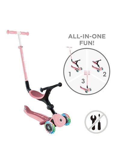 Globber Go-Up Aktive Light Işıklı Scooter - Pastel Pembe