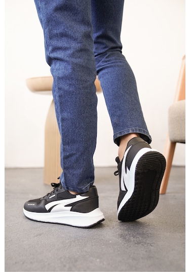 Daxors D0128 Günlük Ortopedik Erkek Sneaker Spor Ayakkabı Siyah-beyaz