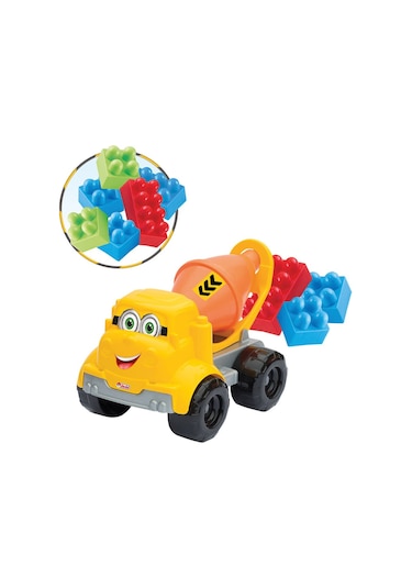 Oyuncak Kutulu Küçük Çimento Kamyon Bloklu 20 Parça
