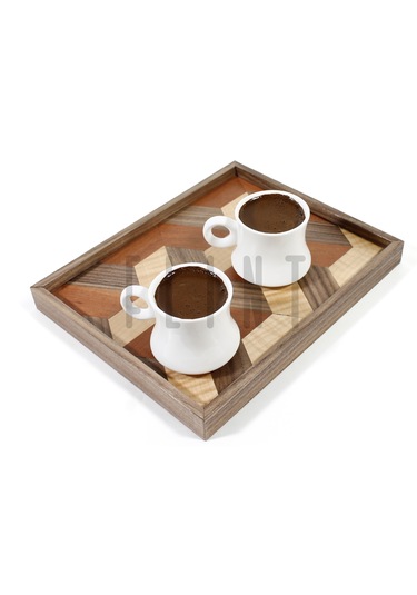 El Yapımı Ceviz Meşe Elma Ağacı Üç Boyutlu Ahşap Kahvetepsisi