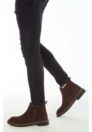 Tamer Tanca Erkek Hakiki Deri Kahverengi Nubuk Casual Bot 572 1727 B ERK BOT Kahverengi