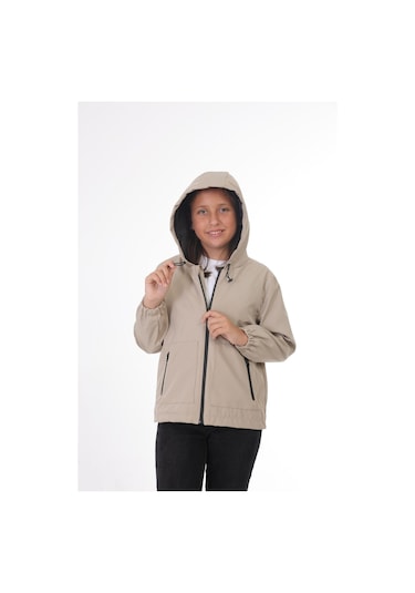 Freemen Kız Çocuk Taş Astarlı Su Ve Rüzgar Geçirmez Kapüşonlu Çift Fermuarlı Taş