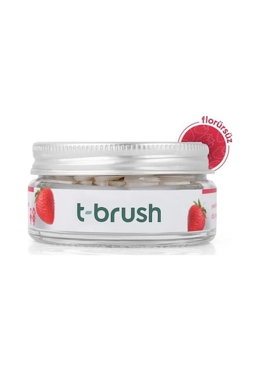 T-Brush Çilek Aromalı Florürsüz Diş Macunu 90 Tablet