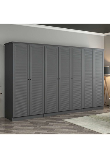 Kale 7 Kapaklı 2ç Taçlı Dolap Antrasit Mebran Panjur Antrasit 210cm Antrasit