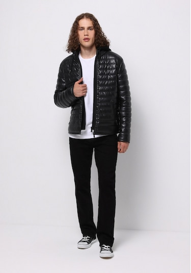 Colins Slim Fit Erkek Siyah Mont Pu Cl1076211 Q1.v1 Blk Siyah