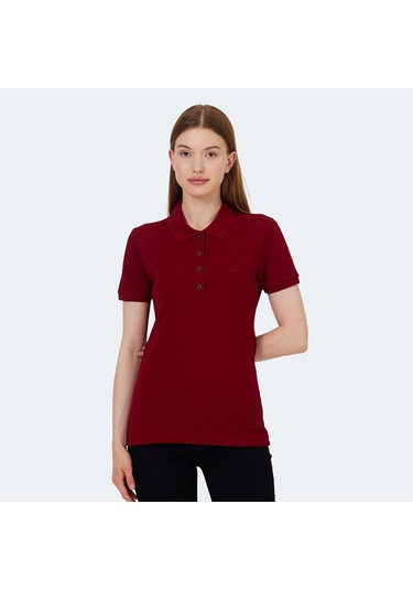Slazenger VERA I Kadın Polo Yaka Bordo Tişört