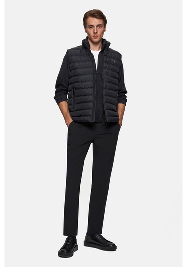 Twn Slim Fit Siyah Düz Yelek Mont 5ecy705015033 001