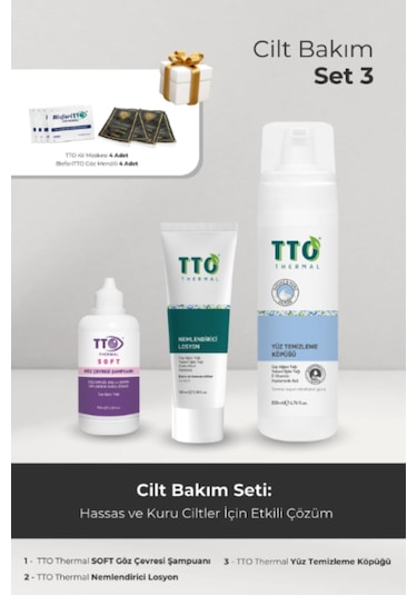 Tto Nemlendirici Losyon 100 ML + Göz Çevresi Şampuanı 125 ML + Yüz Temizleme Köpüğü 200 ML