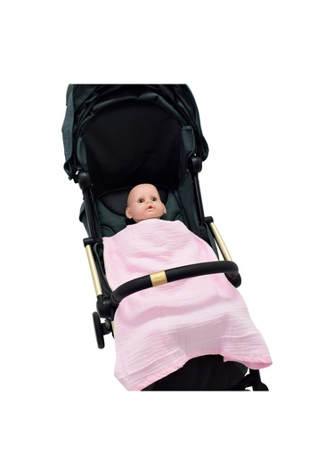 Ezh Başlıklı 4 Kat Müslin Bebek Battaniyesi 92x82 Cm 1209